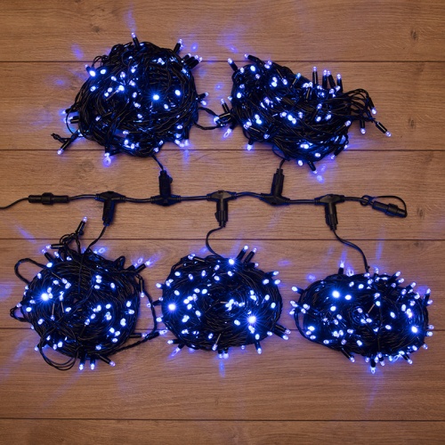 Гирлянда LED ClipLight 24V, 5 нитей по 20 метров, цвет диодов Синий, Flashing (Белый) | код 323-603 | NEON-NIGHT