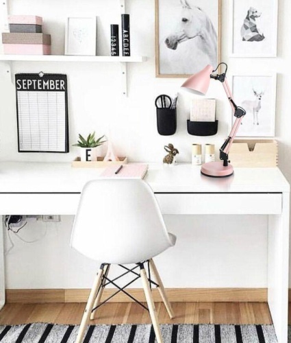 Светильник настольный KD-331 C14 230В 40Вт E27 роз. Camelion 14164 фото 8