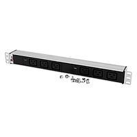 Блок розеток Rem-32 с инд., 6 IEC 60320 C19, 32 А, алюм., 19, колодка | код R-32-6C19-I-440-K | REM