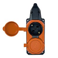 Колодка удлинителя 2-м с заземл. 16А IP44 каучук оранж. TOKOV | код TKE-C10-KK2-Z | TOKOV ELECTRIC