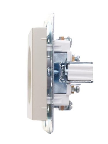 Розетка телевизионная проходная TV 1-м СП Vesna механизм жемчуж./бел. перламутр LEZARD 742-3088-129 фото 3