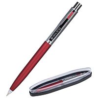 Ручка подарочная шариковая BRAUBERG Cornetto , СИНЯЯ, корпус серебристый с бордовым, линия письма 0,5 мм | код 143492 | BRAUBERG