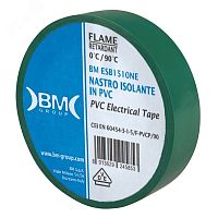 Изолента ПВХ 15 мм х 10 м, цвет зеленый | код BM-ESB1510VE | BM Group