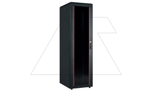 Щит телекоммуникационный 19., 42U, ВxШxГ 2053x600x800мм, DYNAmic 1000кг, напольный, перед. дверь стекло, задняя глухая металлич., черный | код LN-FS42U6080-BL-BAAA-F-E | LANDE