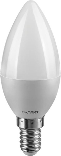 Лампа светодиодная 71 628 OLL-C37-6-230-2.7K-E14-FR 6Вт свеча 2700К тепл. бел. E14 450лм 176-264В | Код. 71628 | ОНЛАЙТ