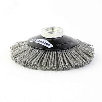 Щетка коническая Д100x10xM14, ворс полимер-абразив P46 по дереву для УПМ УШМ (болгарка) (1-221) | код 622.891-6912 | OSBORN