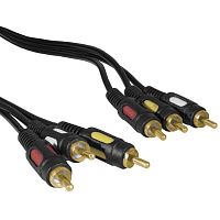 Аудио-видео шнур RUICHI 3 RCA - 3 RCA, 3 м | код 113692 | Ruichi