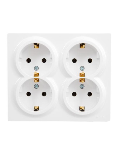 Розетка 4-мест. с заземл. LETO закрытый корпус ПБТ бел. LEZARD 752-0200-127BDP Розетка 4-мест. с заземл. LETO закрытый корпус ПБТ бел. LEZARD 752-0200-127BDP