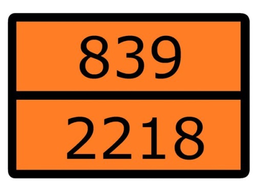 Знак для маркировки опасных грузов Номер ООН 839/2218 ГОСТ Р 52290-2004 300х400 мм, пленка самоклеящаяся ГОСТ 19433-88 EKF | код an-7-839-2218 | EKF