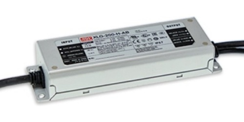 Источник питания AC-DC, 192Вт, IP67, вход 90…305В AC, 47…63Гц, ККМ, выход 16А/8.4…12В, изоляция 3750В AC, в кожухе 199х63х35.5мм, -40…+90С (корпус), встр. потенциометр, димминг 3 в 1, защита от 380 В AC | код XLG-200I-12-AB | MeanWell Серия