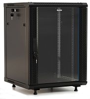 Hyperline TWB-FC-1245-SR-RAL9004 Шкаф настенный 19-дюймовый (19), 12U, 662x600х450мм, металлическая передняя дверь с замком, две боковые панели, с возможностью установки на ножки (в комплекте), цвет черный (RAL 9004) (разобранный) | код 395502 (0) Б