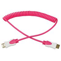 Шнур HDMI - HDMI, длина 2 метра, витой, розовый (GOLD) (PE пакет) REXANT | код 17-7026 | REXANT