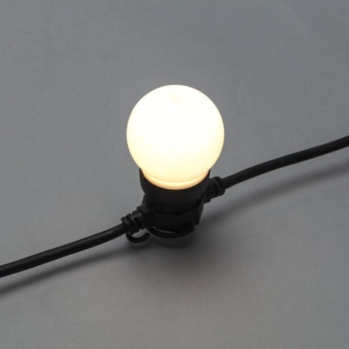 Гирлянда уличная "Лофт" 20 матов. ламп х 5LED влагостойкая IP44 провод черн. каучук | код 331-356 | Neon-Night фото 4