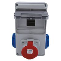 Корпус промышленного щита с розетками (1x3P+N+T 32A/380V + 2x2P 16A), пластик | код CP6022 | CETINKAYA PANO
