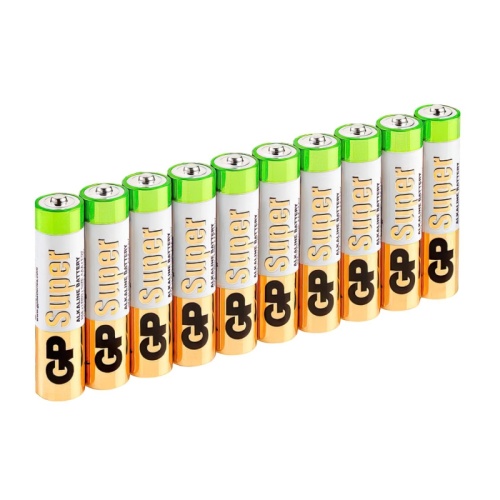 Алкалиновые батарейки GP Super Alkaline 24А ААA - 10 шт. в пленке 24A-2CRB10 | код 4891199098420| GP Batteries