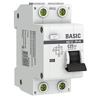 Выключатель автоматический дифференциальный АД-12 1п+N 25А C 30мА тип АС Basic (электронный) | код. DA12-25-30-bas | EKF 