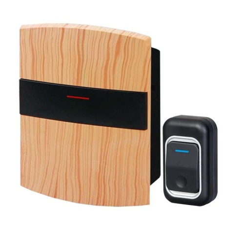 Звонок беспроводной полиф. Рапсодия 25 мел. 150м 4-тон. полифония регул. громкости брызгозащ. кнопка IP44 2ААх1.5В св. дерево Тритон РП-02Б