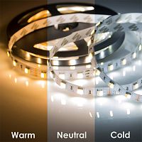 LED лента White Mix, 12 В, 12 мм, IP65, SMD 5050, 60 LED/m, цвет свечения белый (6000 К) + цвет свечения теплый белый (3000 К) | код 141-244 | LAMPER