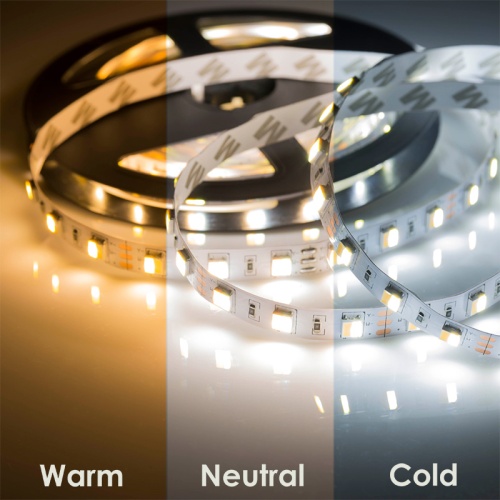 LED лента White Mix, 12 В, 12 мм, IP65, SMD 5050, 60 LED/m, цвет свечения белый (6000 К) + цвет свечения теплый белый (3000 К) | код 141-244 | LAMPER