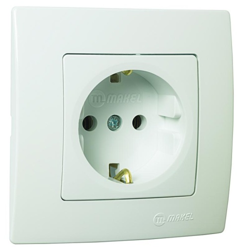 Розетка с заземлением керамика Lillium Makel 32001008