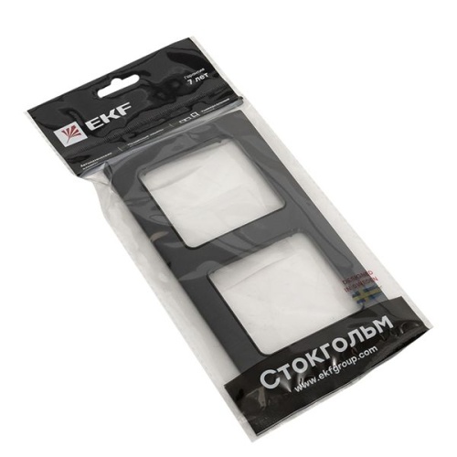 Стокгольм Рамка 2-местная черная PROxima | код EXM-G-303-30 | EKF фото 3