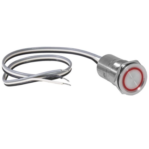 Кнопка сенсорная с подсветкой, без фиксации RUICHI TS19-11C/R/S off-(on) , М19, IP68, нержавеющая сталь | код 114205 | Ruichi