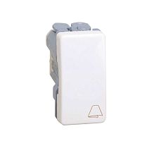 Кнопка клавишная звонок узкая, 10А 250В, S27 белый | код 27150-64 | Simon