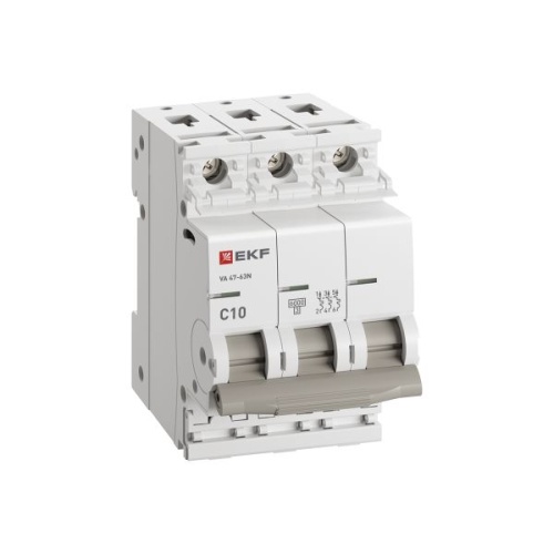 Выключатель автоматический модульный 3п C 10А 6кА ВА 47-63N PROxima | код M636310C | EKF фото 4