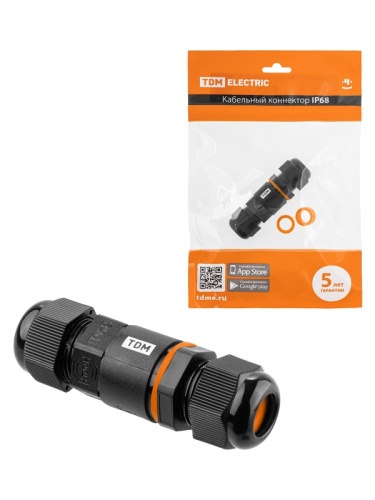 Кабельный коннектор I-образный (клеммник 3PIN) IP68 TDM | код SQ0589-0401 | TDM