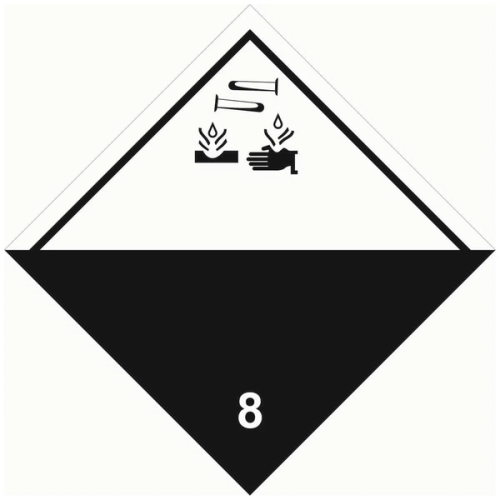 Знак для маркировки опасных грузов Кл.8 250х250 мм, пленка самоклеящаяся ГОСТ 19433-88 EKF | код an-7-08 | EKF