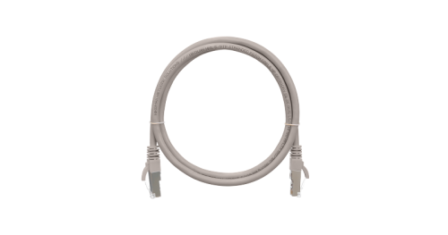 Шнур коммутационный NIKOMAX F/UTP 4 пары, Кат.5е (Класс D), 100МГц, 2хRJ45/8P8C, T568B, заливной, с защитой защелки, многожильный, BC (чистая медь), 26AWG (7х0,165мм), LSZH нг(А)-HFLTx, серый, 0,3м | код NMC-PC4SD55B-003-C-GY | NIKOMAX Сери