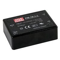 Источник питания AC-DC, 10 Вт, вход 85...264В AC 47...440 Гц, 120...370B DC, выход 24В/0,42А, изоляция 4000В AC, в кожухе 70х50х22,7мм, -20...+70C | код PM-10-24 | MeanWell