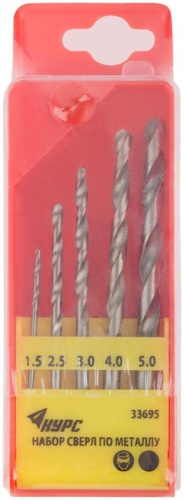 Набор сверл HSS по металлу полированных, 5 шт (1.5-2.5-3-4-5 мм) | код 33695 | FIT фото 3 Набор сверл HSS по металлу полированных, 5 шт (1.5-2.5-3-4-5 мм) | код 33695 | FIT фото 3