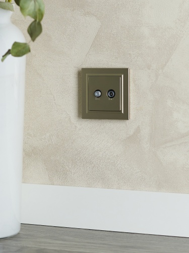 BRITE Розетка двойная TV+SAT РТВ/РСп12-БрШ шампань | код BR-AF20-O-K37 | IEK фото 2