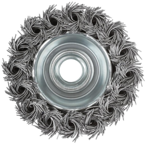 Щетка для УШМ, М14, Чашка, крученая витая проволока 0,5 мм, 65 мм, блистер, Profi | код 82-897 | FIT фото 5