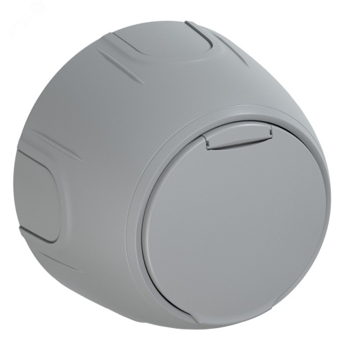 Розетка с крышкой, с заземлением Rotondo, винтовые контакты, цвет серый | код 7700949 | OneKeyElectro