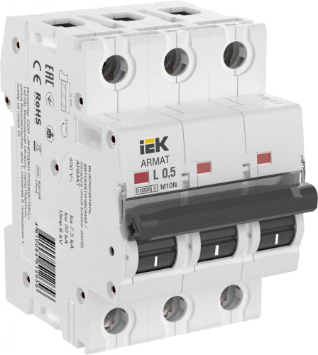 ARMAT Авт. выкл. M10N 3P L 0,5А IEK | код AR-M10N-3-L0D5 | IEK