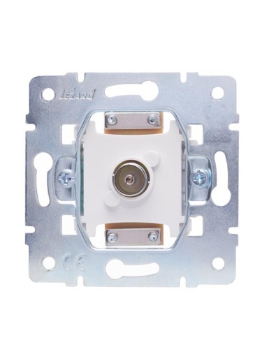 Розетка телевизионная проходная TV 1-м СП Vesna механизм жемчуж./бел. перламутр LEZARD 742-3088-129 фото 4