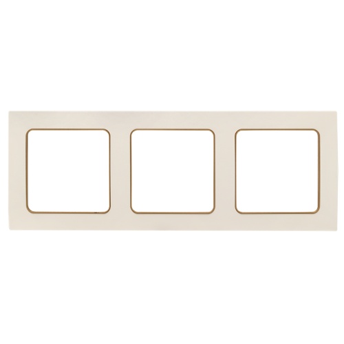 Стокгольм Рамка 3-местная белая с линией цвета шампань PROxima | код EAM-G-302-20 | EKF Стокгольм Рамка 3-местная белая с линией цвета шампань PROxima | код EAM-G-302-20 | EKF