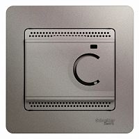 GLOSSA ТЕРМОСТАТ электрон.теплого пола с датчиком,+5-+50°C,10A,в сборе, ПЛАТИНА | код GSL001238 | SCHNEIDER ELECTRIC