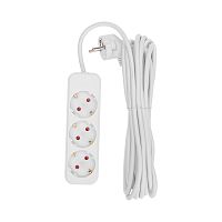 Удлинитель STANDARD 3 гнезда, 5м, 3х1,0мм?, с/з, белый REXANT | код 13-4011 | REXANT