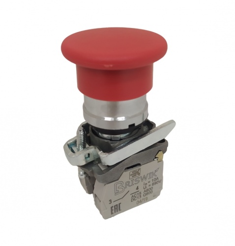 Выключатель Briswik КМЕ 5612м -С красный IP65 УХЛ2 10А 1но+2нз | код aD-HB-5Ai-0233 | Briswik