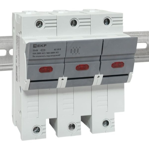 Предохранитель-разъединитель DF 22х58 3Р (тип ПВЦ) EKF | код df223-e | EKF фото 3 Предохранитель-разъединитель DF 22х58 3Р (тип ПВЦ) EKF | код df223-e | EKF фото 3