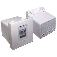 Модуль USB-зарядки, 2 порта, со шторкой, 2.4A/5V, 45x45, белый | код LAN-EZ45x45-2xUSB-WH | LANMASTER