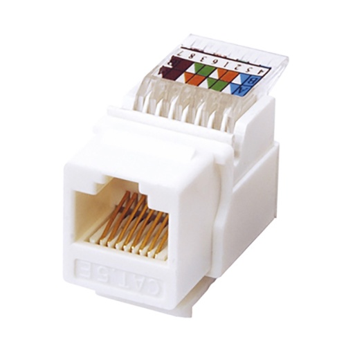 Rexant Модуль Keystone Jack RJ-45(8P8C), UTP неэкранированный, категория 5e, тип 180 градусов,самозажимной, белый | код 03-1012 | REXANT