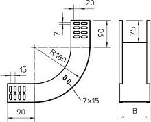 Секция угловая 90° внутренняя, h=60 мм, B=100 мм, FT | код 7007006 | OBO Bettermann