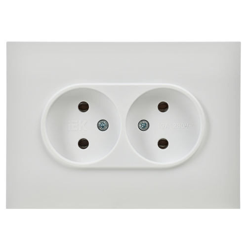 SKANDY Розетка 2-местная без заземления без защитных шторок 10А в сборе SK-R10W арктический белый IEKновинка | код SK-R20-10-K01-F | IEK фото 6