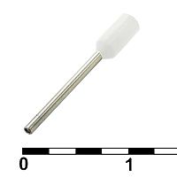 Наконечник на кабель RUICHI DN00208, белый, 0.75x8 мм, 0.25 мм2 | код 90936 | Ruichi