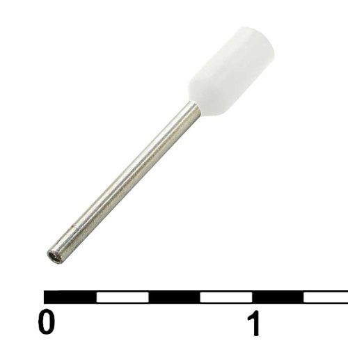 Наконечник на кабель RUICHI DN00208, белый, 0.75x8 мм, 0.25 мм2 | код 90936 | Ruichi