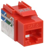 ITK Модуль Keystone Jack кат.6 UTP 110 IDC 90град красный | код CS1-1C06U-11-04 | IEK